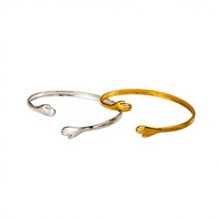 Bracelet de manchette en acier inoxydable PVD or 18 carats pour femme Bracelet réglable hypoallergénique pour un usage quotidien