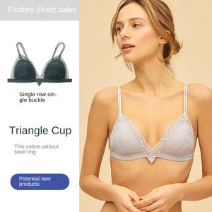 <span class=keywords><strong>Bikini</strong></span> Japonés Sexy con Escote Profundo en V, Color Sólido, Espalda Simple, Ropa Interior Femenina <span class=keywords><strong>sin</strong></span> Aro, Sujetador Triangular - Product Image 2