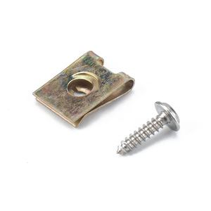 Metal U Shape License Plate Bracket <b>Clip</b> With Screw For <b>Car</b> Motorcycle Replacement Repair Auto Fastener - Product Image 3