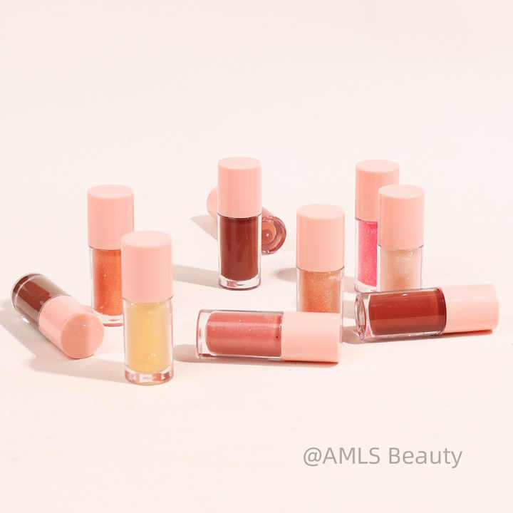 Oem Lip Oil Moisturizing Flavouring Fruit Clear Vegan Private Label Pink Lipgloss Lip Plumper Gloss