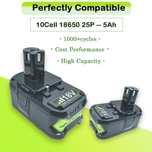 18V 2.5Ah/5Ah 충전식 배터리 팩, 마이터쏘, 트리머 및 렌치용 전동 공구 교체 배터리 - Product Image 1