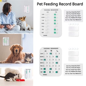 Tablero de registro de alimentación de mascotas, tarjeta de recordatorio de alimentación para perros, tablero de plástico ABS magnético de pared con temporizador para alimentación - Product Image 5
