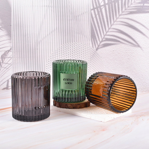 Collection d'automne de luxe de 7oz bocaux à bougies en verre noir rond Type de cylindre argile <span class=keywords><strong>umber</strong></span> noir avec couvercles pour Pâques - Product Image 2