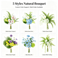 Bunga Tropis Daun Pakis Daun Palem Hydrangea Gerbera Anggrek Realistis Tahan Luntur Vas Dekorasi Dalam Ruangan Buket Bunga Buatan