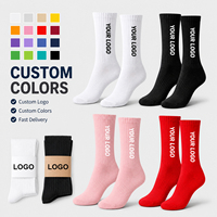 Chaussettes de sport en coton personnalisées pour hommes, avec logo brodé, conçues sur mesure