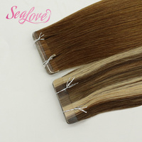 Extensions de cheveux humains à bandes adhésives Seam Hair Wholesale, style balayage piano, couleur mixte, lisses