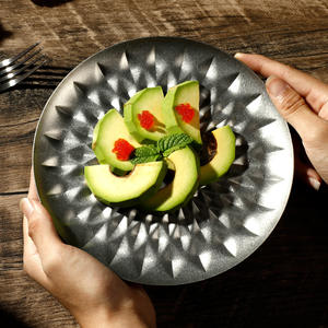 Vaisselle en acier inoxydable, assiettes à dîner en métal, plats en diamant, plats à collation, plats à fruits, plats à gâteaux - Product Image 3