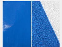 Bâche en polyéthylène imperméable et légère, bleue et blanche, avec œillets