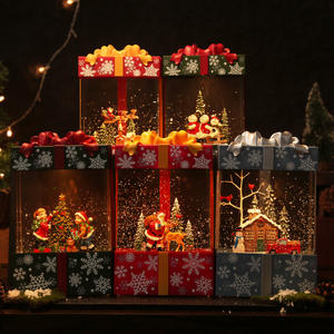 Sac cadeau de Noë<span class=keywords><strong>l</strong></span> boîte à musique lumière neige fenêtre habiller maison enfants boule de cristal - Product Image 2