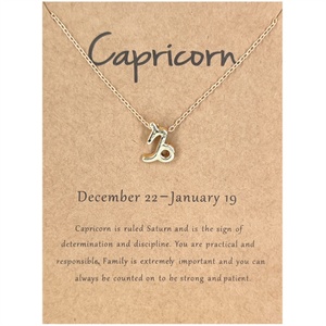Bijoux féminins tendance, collier avec signe du zodiaque, plaqué or, charme astrologique, collier horoscope - Product Image 1