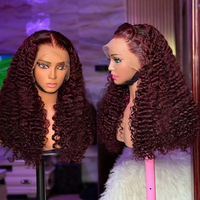 Wig keriting Birma terlaris dengan penutup renda transparan HD Wig penutup renda Vietnam bese rambut manusia 5x5 renda