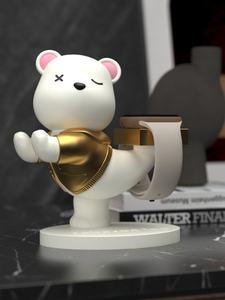 Ornements en forme d'ours pour montres Apple IWatch S9 et Huawei - Support de charge en résine, sculpture faite à la main et peinte à la main, thème amour, mignon - Product Image 3