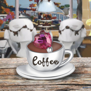 Venta al por Mayor de Dijes de Plata de Ley 925 con Forma de Corazón y Café, Cuentas de Alta Calidad para Hacer Pulseras y Collares, Accesorios de Joyería para Regalo - Product Image 3