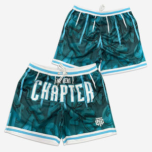 定制运动短裤设计学院个性化毛巾刺绣升华篮球短裤 - Product Image 2