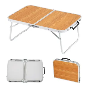 Outdoor baixo piquenique portátil madeira design mesa dobrável para camping