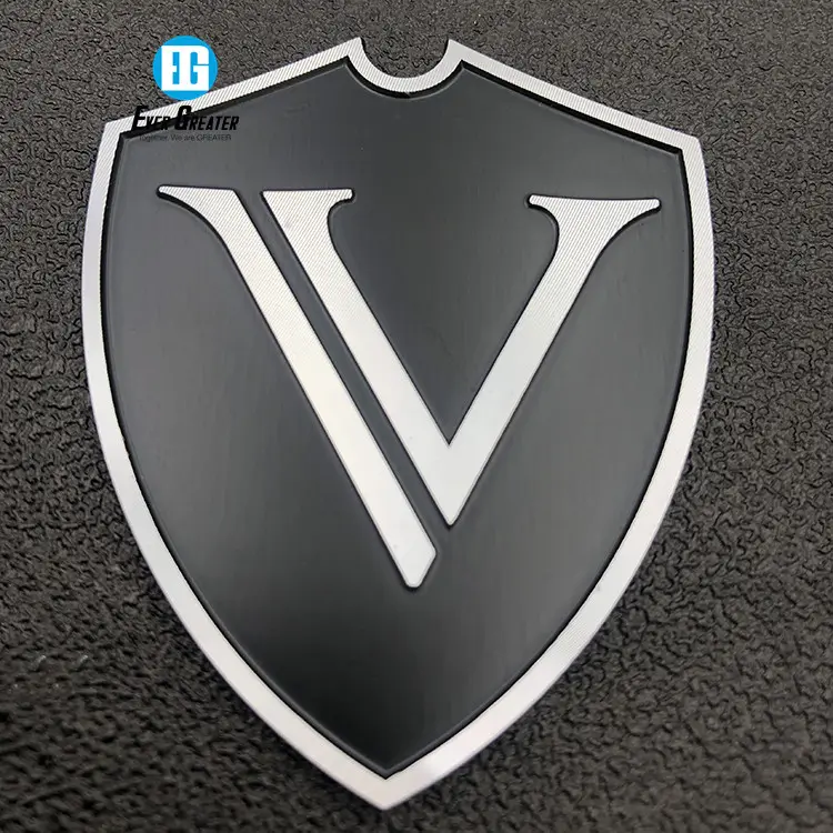 Logotipo de aluminio personalizado, etiqueta de bolsa de 3M, placa de logotipo de metal, insignia adhesiva, logotipo de bolso de cromo brillante, placa de metal