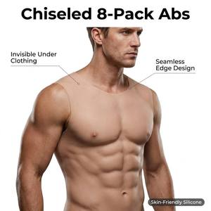 En gros, Costume musculaire masculin respirant pour l'été et <span class=keywords><strong>la</strong></span> <span class=keywords><strong>plage</strong></span>, avec poitrine en silicone platine professionnelle pour adulte, design réaliste et ultra doux - Product Image 1