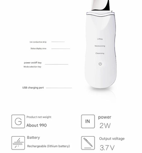 Appareil de beauté 2-en-1 pour le visage : Nettoyant exfoliant et masseur oculaire à lumière rouge, éliminateur de points noirs, dispositif LED vibrant pour les cernes - Product Image 4