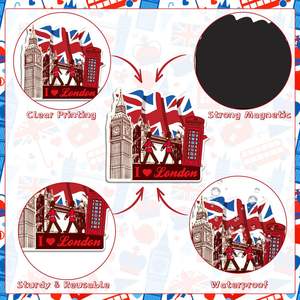 Imanes de Refrigerador Personalizados con Temática Turística de Londres y Nueva York, Recuerdos y Regalos de Cocina para Reino Unido y Estados Unidos - Product Image 2