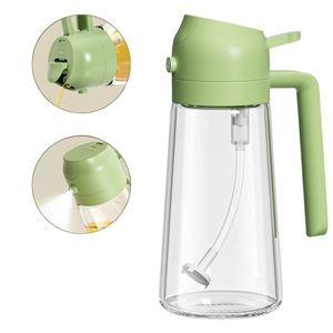 Bouteille pulvérisateur d'huile d'olive 2-en-1 de 470 ml, distributeur d'huile pour cuisine, salades, barbecue, en verre premium - Product Image 4