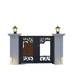 Portail de clôture électrique extérieur moderne en alliage d'aluminium avec serrure intelligente pour maisons, dimensions personnalisables - Product Image 3