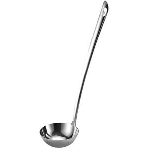 Cucharón para sopa de acero inoxidable, engrosado, para cocina, colador para olla caliente, uso en restaurantes, material 304, mango largo - Product Image 1