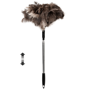 Plumeau en Plumes d'Autruche de Haute Qualité avec Manche Extensible - Plumeau à Long Manche de 170 cm pour le Nettoyage Domestique - Product Image 3