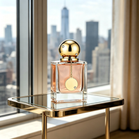 Eau de Parfum de Créateur Exquise - Capuchon Or Orné de Diamants, Flacon en Verre Dégradé, Parfum Opulent