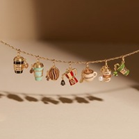 Nouveau modèle Banana Elephant, accessoire pendentif café en acier inoxydable, DIY, chaîne de base, placage sous vide intérieur or 18K