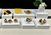 Gaojian 8 pièces Supports de présentation en acrylique blanc pour buffet, desserts, traiteur, bijoux et boîtes à cubes, empilables