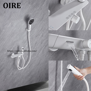 <span class=keywords><strong>Kit</strong></span> <span class=keywords><strong>de</strong></span> Mitigeur <span class=keywords><strong>de</strong></span> Douche et Baignoire Blanc à Trois Fonctions Oire avec Douchette à Main en Laiton pour Usage Hôtelier - Product Image 3
