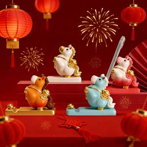 Figura de caballo del zodíaco, soporte para teléfono, escultura artística de animales para decoración del Año Nuevo Chino, regalo para sala de estar - Product Image 1