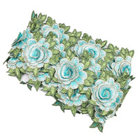 Nouvelle conception de robe de mariée avec application de roses, rosette, 7 couleurs, dentelle brodée soluble à l'eau en polyester, dentelle double couche