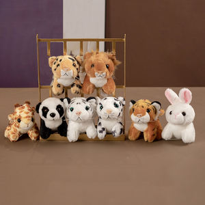 Suave 10cm Tigre Conejo Panda Animal de peluche de juguete lindo llavero de peluche y encanto de mochila - Product Image 1