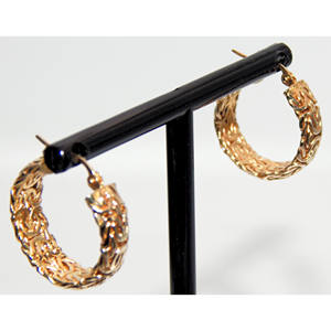 Orecchini a cerchio bizantino in oro italiano 14k - Product Image 2