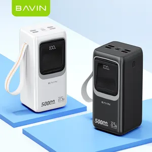 BAVIN 22.5w发光二极管显示器批发商PC1032S 50000毫安时高容量便携式移动电源，带c型电缆