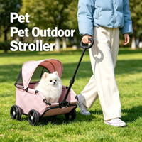 Poussette de luxe pour petits animaux, chien, chat, Teddy, poussette pour bébé, chariot pour petits animaux d'extérieur, poussette légère et pliable pour animaux de compagnie