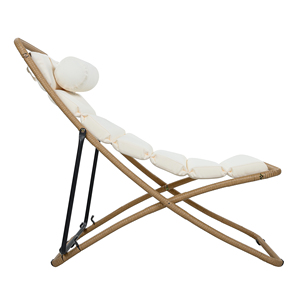 2-Pieces Modern Outdoor Chair Rattan-Wrapped Garden Chair with Adjustable <b>Backrest</b> and Thick Cushion - Product Image 4