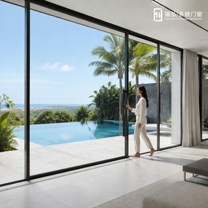 Système <span class=keywords><strong>de</strong></span> <span class=keywords><strong>porte</strong></span> coulissante panoramique ultra-mince, design à cadre ultra-étroit, rail encastré au sol, vue panoramique - Product Image 6