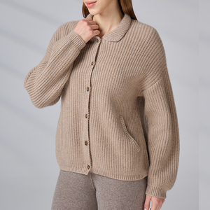 Fabricant de tricots, pull personnalisé pour femme, pull à col polo, cardigan tricoté pour femme - Product Image 3