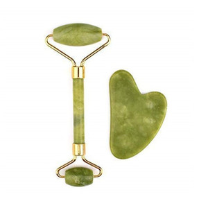 Amazon Hot Sale high quality jade roller gua sha set facial massager natural stone jade roller and gua sha tools set - Product Image 5