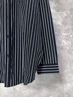 Chemise décontractée d'été pour homme, coupe oversize, col montant, manches longues, 100 % coton tissé, à rayures marine classiques, avec boutons – Fournisseur ODM