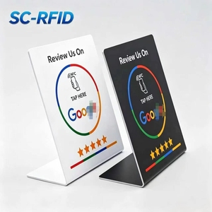 Support de table NFC RFID en PVC 13,56 MHz avec puce sans contact pour boulangerie, promotion sur <span class=keywords><strong>les</strong></span> réseaux sociaux et affichage des <span class=keywords><strong>avis</strong></span> clients - Product Image 4