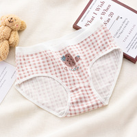 도매 곰 딸기 면 속옷 여자의 중층 대형 일본 귀여운 만화 항균 Boyshort 소녀