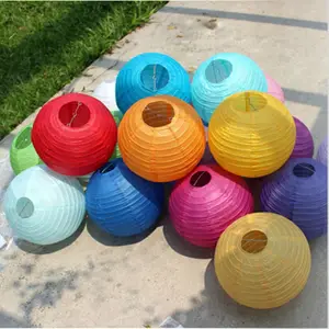 New Year decorations colored folded paper lanterns Festive party decorations round ball hanging paper lights