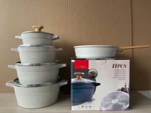 Bộ nồi chảo 11 món, đáy từ, chống dính, gồm nồi 20, 24, 28, 32cm và chảo rán 28cm kèm găng tay - Product Image 3