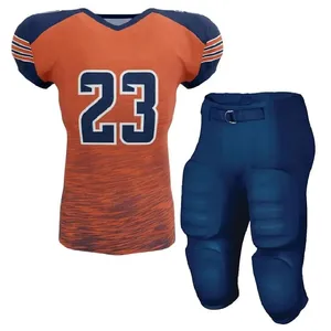 100% Polyester Gepersonaliseerde Beste Kwaliteit Meest Populaire Jeugdteam Dragen Lage Prijs Amerikaanse Voetbalkleding Jersey & Broek Set