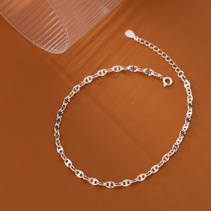 Daidan-Bracelet <span class=keywords><strong>de</strong></span> <span class=keywords><strong>Cheville</strong></span> Mode en Argent Sterling 925, Style Coréen Simple, Nez <span class=keywords><strong>de</strong></span> Cochon, <span class=keywords><strong>Grain</strong></span> <span class=keywords><strong>de</strong></span> Café, Chaîne <span class=keywords><strong>de</strong></span> <span class=keywords><strong>Cheville</strong></span> - Product Image 3