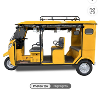 Tricycle électrique pour adultes à 3 roues, rickshaw touristique 220V, carrosserie ouverte, usage passagers, batterie au plomb-acide, moteur AC 5KW, marque MH 4-17