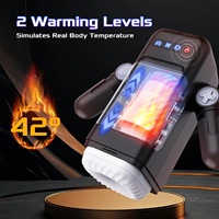 Masturbateur masculin automatique chauffant, 8 modes de poussée, 10 modes de vibration, manchon en silicone à aspiration mains libres, dispositif télescopique